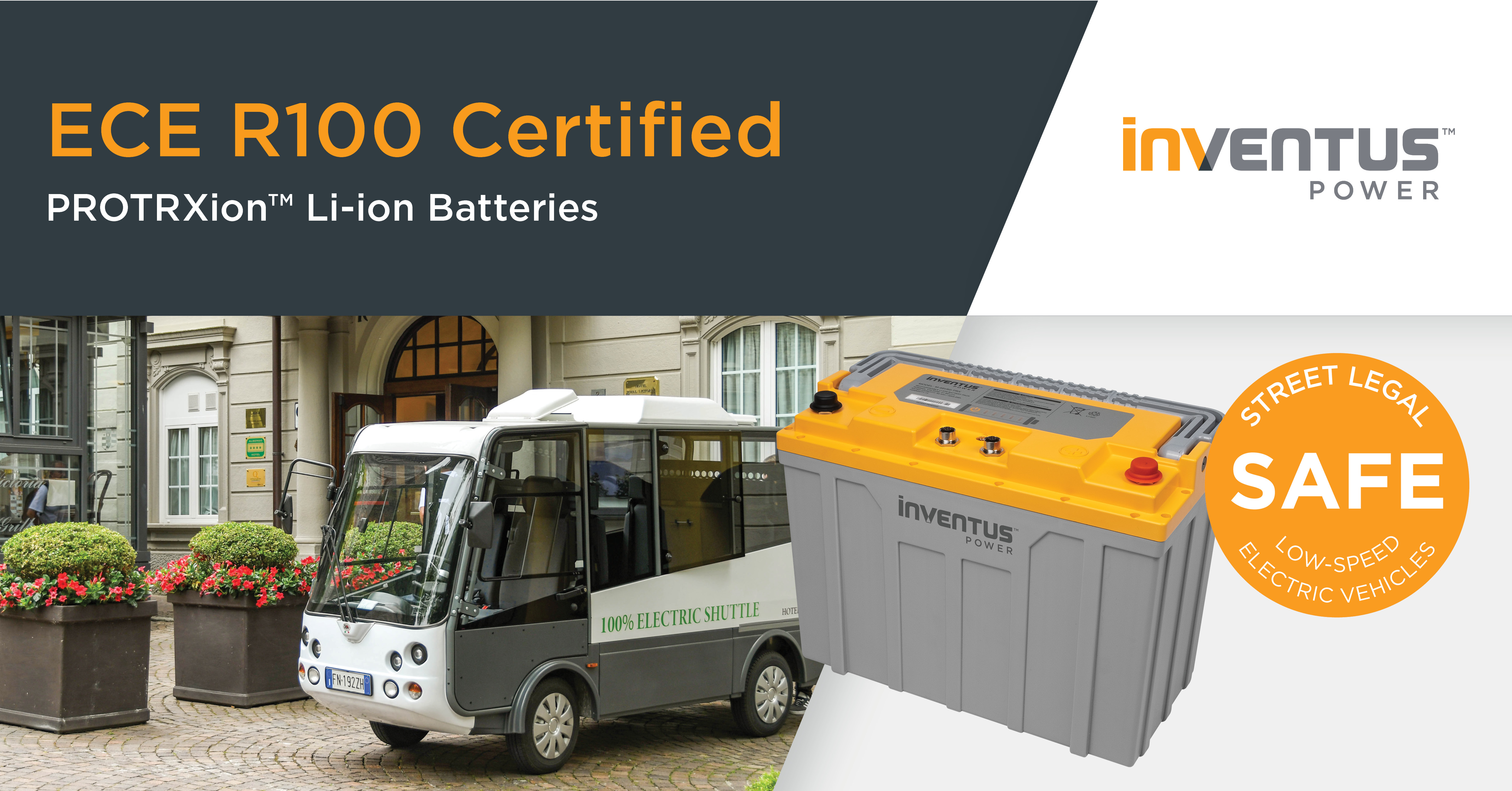 PROTRXion Motive Batteries ECE R100 Certified Inventus Power